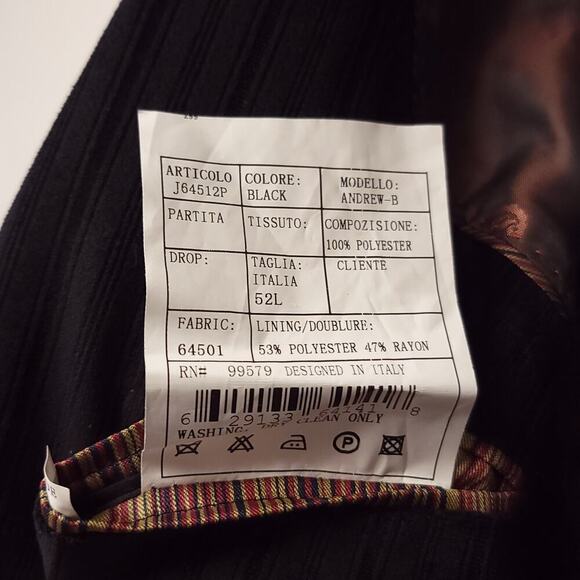 Pronto Moda Blazer Black Size 52 L Mens Suit Jacket Velvet Feel The Lux Italy - Picture 7 of 9